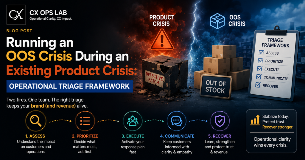 Ecommerce dual crisis management operational triage framework diagram
