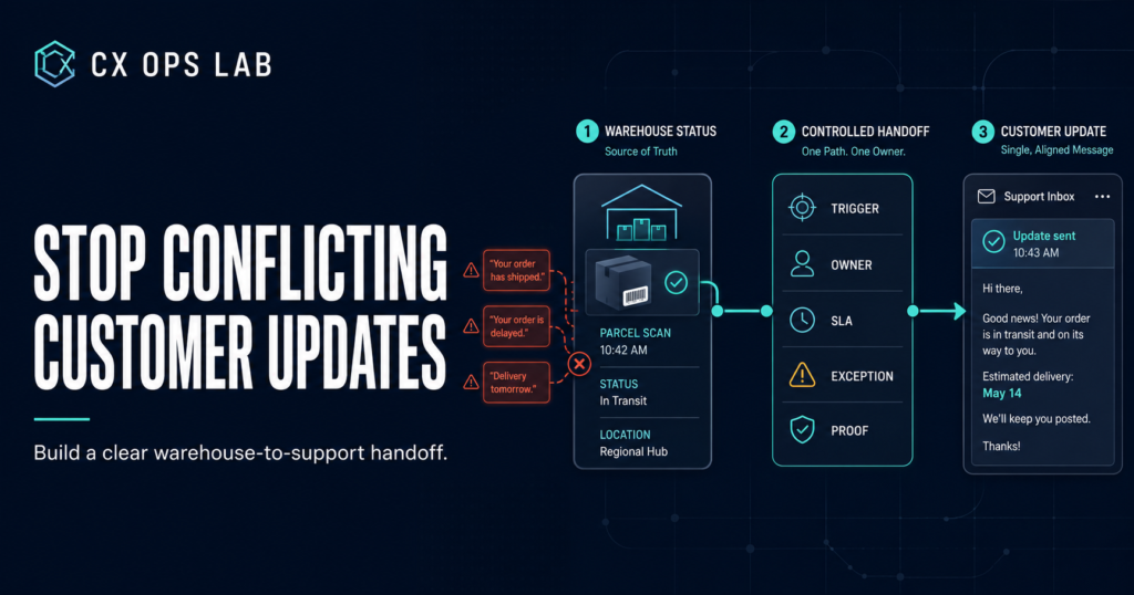 warehouse customer support workflow handoff